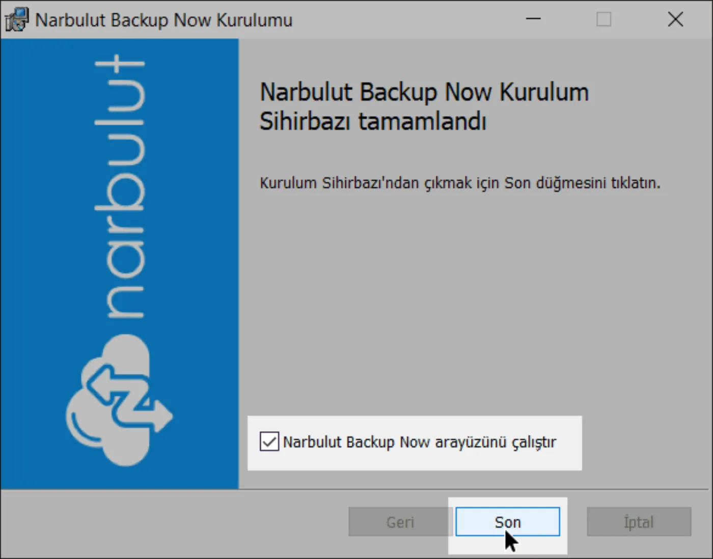 Şekil 2.3 — Kurulum Tamamlandı